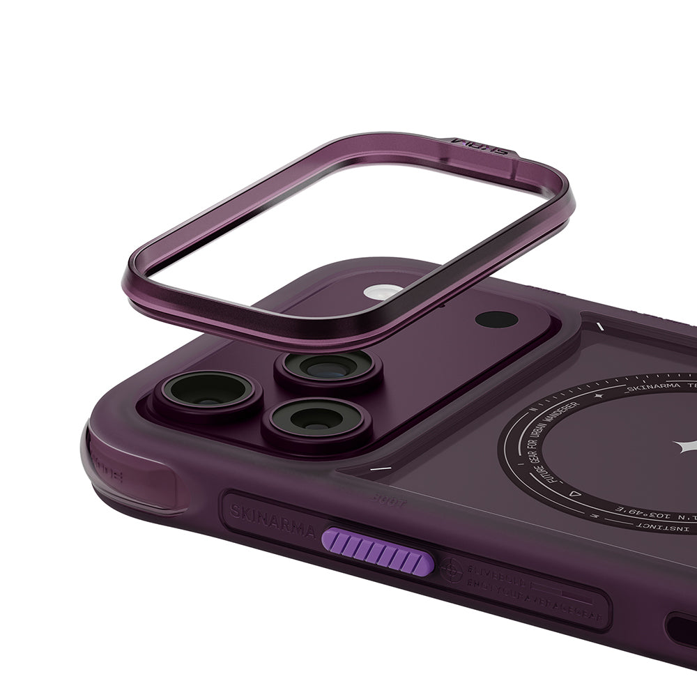 Apple iPhone 18 Pro Max Kılıf M-Safe Şarj Özellikli Airbag Tasarımlı Skinarma Avion Kapak Bordo