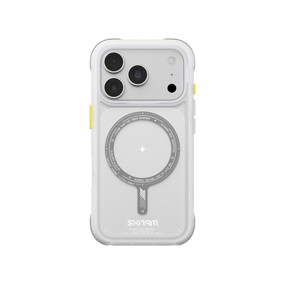 Apple iPhone 18 Pro Max Kılıf M-Safe Şarj Özellikli Airbag Tasarımlı Skinarma Avion Kapak Beyaz