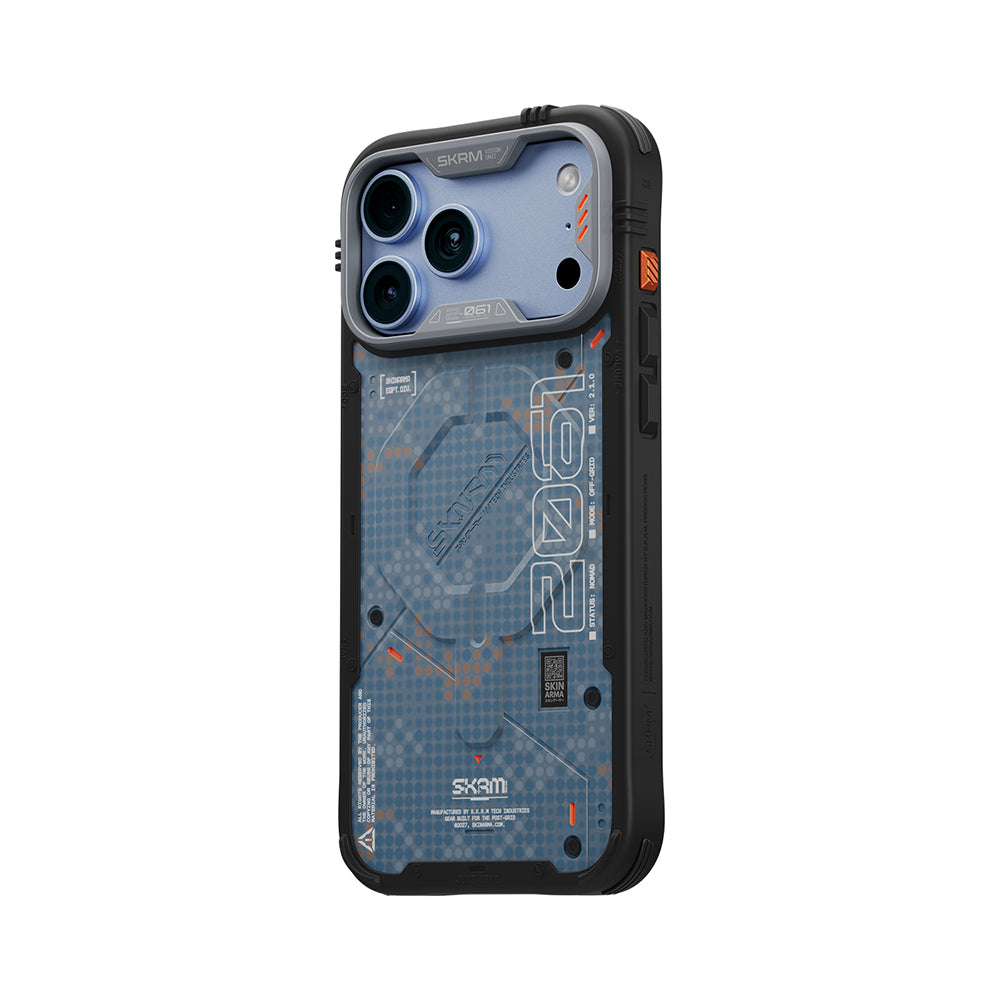 Apple iPhone 18 Pro Max Kılıf M-Safe Şarj Özellikli Airbag Tasarımlı Skinarma Vigor XE Kapak Mavi