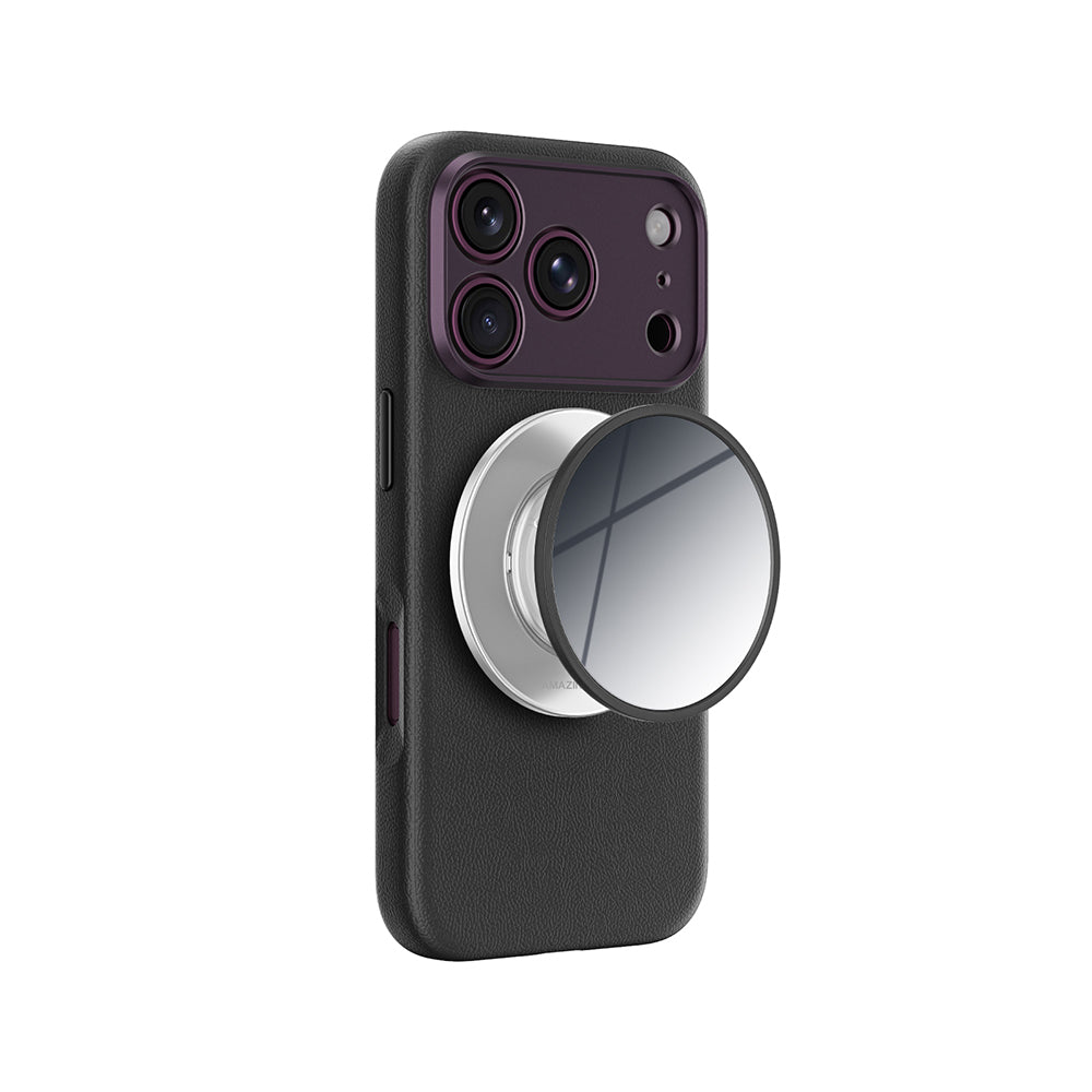 Apple iPhone 18 Pro Max Kılıf M-safe Şarj Özellikli Amazingthing Glamour Allskin Serisi Aynalı Tutucu Standlı Set Mor