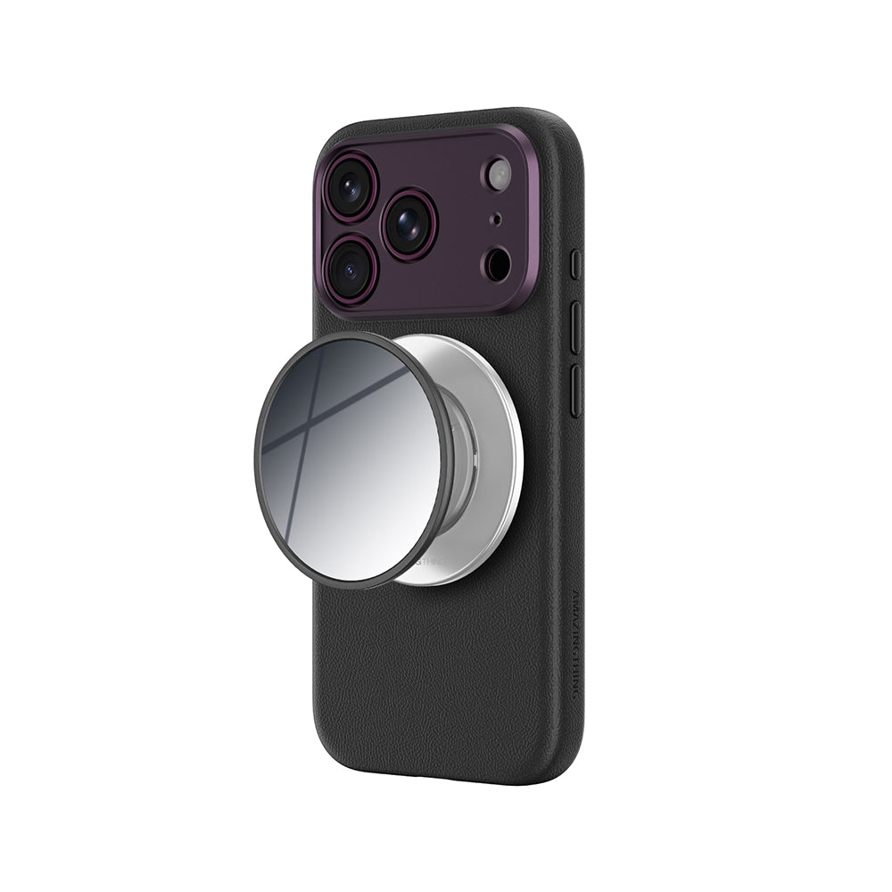 Apple iPhone 18 Pro Max Kılıf M-safe Şarj Özellikli Amazingthing Glamour Allskin Serisi Aynalı Tutucu Standlı Set Mor