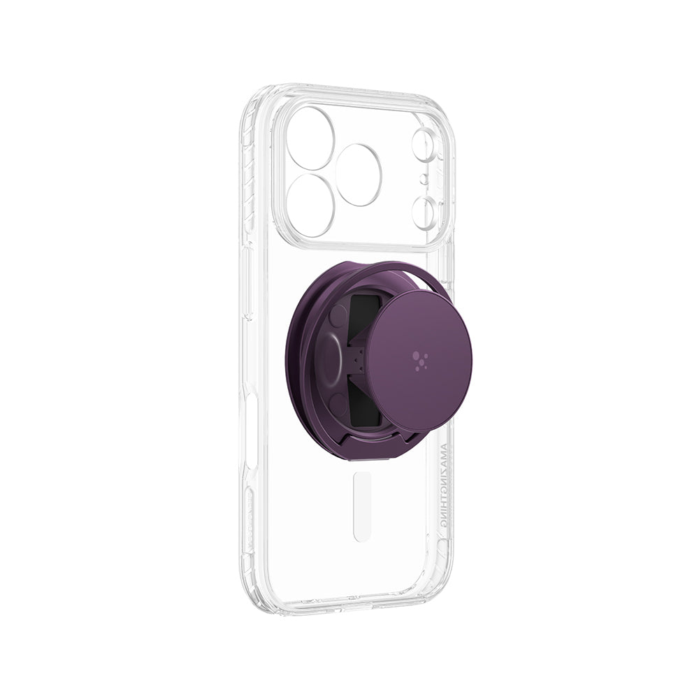 Apple iPhone 18 Pro Max Kılıf M-safe Şarj Özellikli Amazingthing Titan Pro Serisi Pop Ring Standlı Set Mor