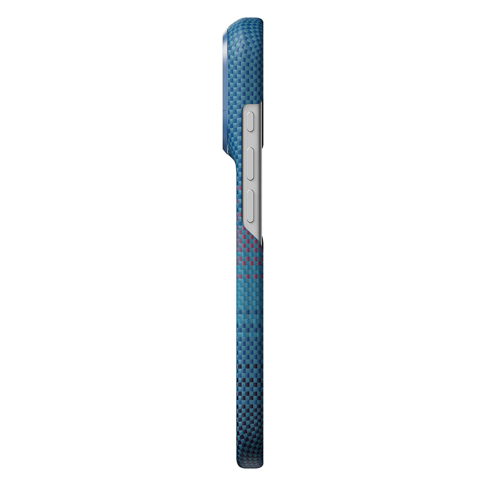 Apple iPhone 18 Pro Max Kılıf M-safe Şarj Özellikli Aramid Karbon Fiber Pitaka Moonrise 2.0 Nights Serisi Kapak Lacivert