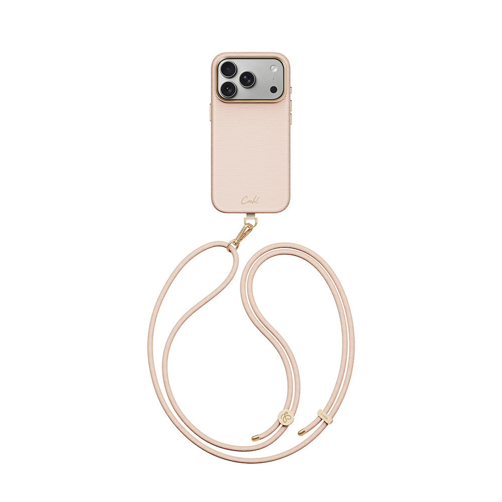 Apple iPhone 18 Pro Max Kılıf M-safe Şarj Özellikli Askı İpli Coehl Mirelle Kapak Pembe