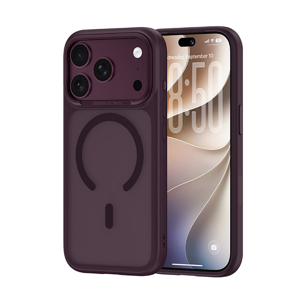 Apple iPhone 18 Pro Max Kılıf M-Safe Şarj Özellikli Benks Mist C-Magnet Yeni Seri Kapak Bordo