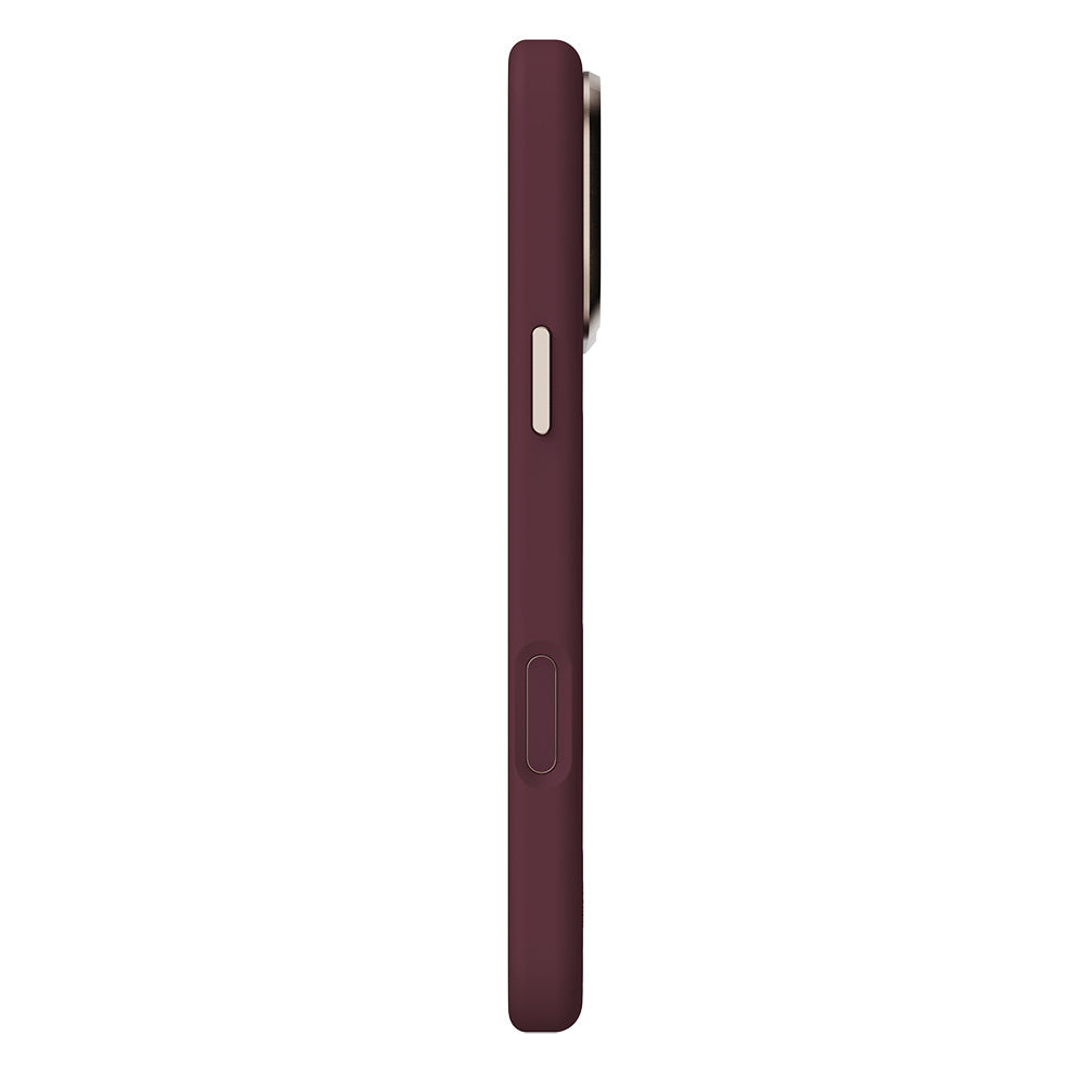 Apple iPhone 18 Pro Max Kılıf M-Safe Şarj Özellikli Çizgili Logolu Udemos Freedom Serisi Kapak Bordo
