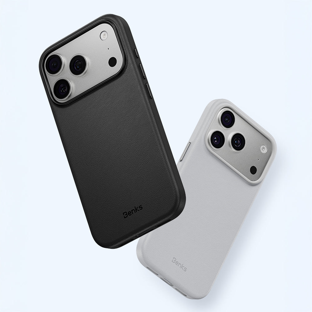 Apple iPhone 18 Pro Max Kılıf M-safe Şarj Özellikli Çizilmeye Dayanıklı Benks VitaPro Serisi PU Deri Kapak Mavi