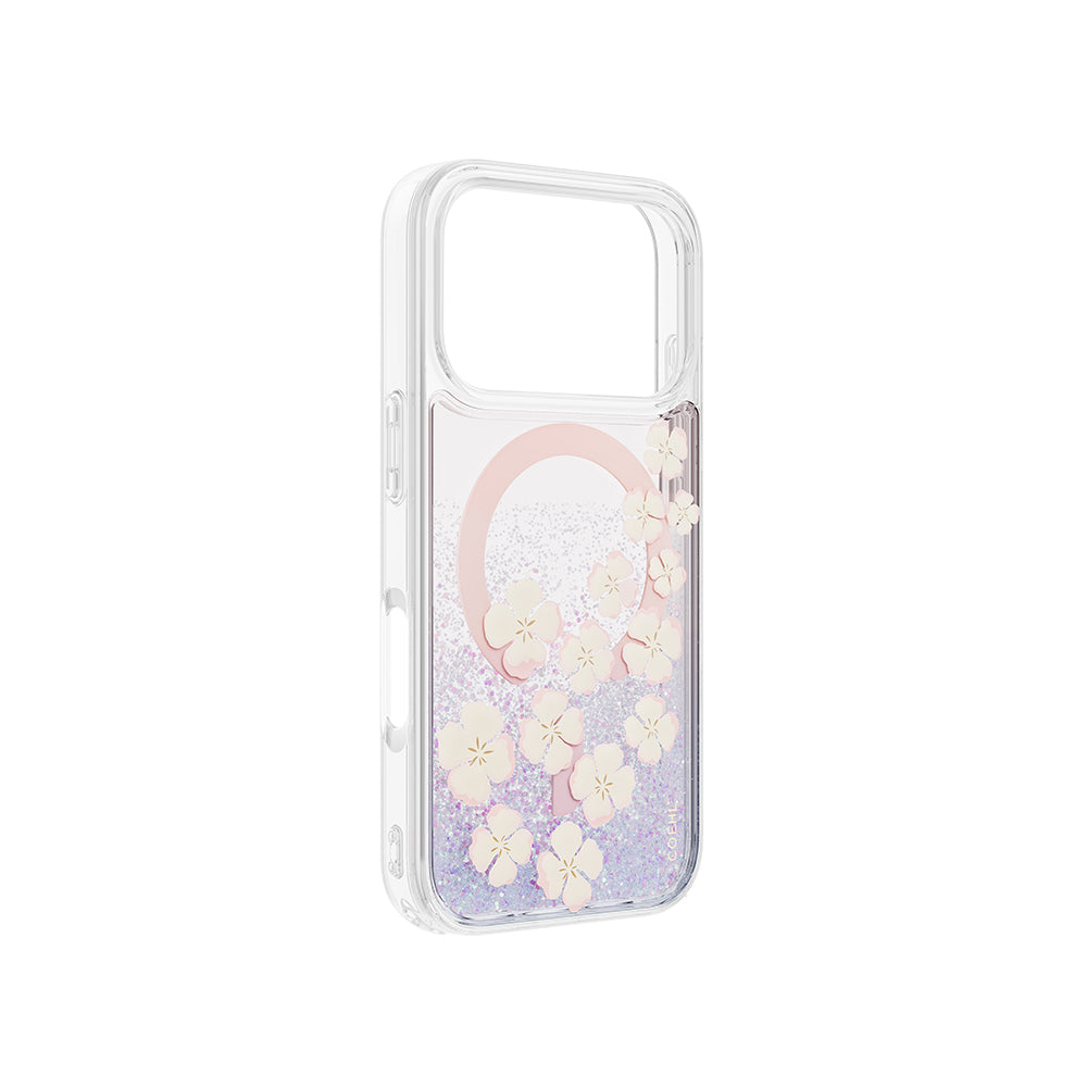 Apple iPhone 18 Pro Max Kılıf M-safe Şarj Özellikli Coehl Waterfall Isla Kapak Şeffaf-Mor