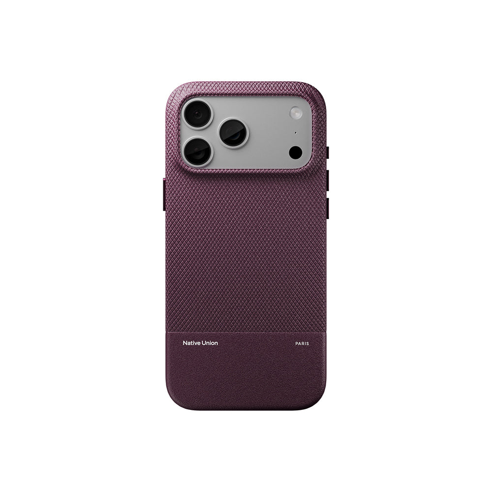 Apple iPhone 18 Pro Max Kılıf M-safe Şarj Özellikli Deri Dokulu Native Union RE Classic Serisi Kapak Bordo