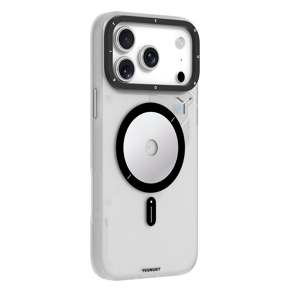 Apple iPhone 18 Pro Max Kılıf M-safe Şarj Özellikli Disk Desenli Youngkit Disc Battle Kapak Turuncu