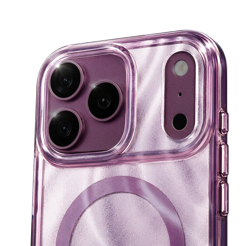 Apple iPhone 18 Pro Max Kılıf M-safe Şarj Özellikli Mutural Glow Desert Serisi Kapak Mor
