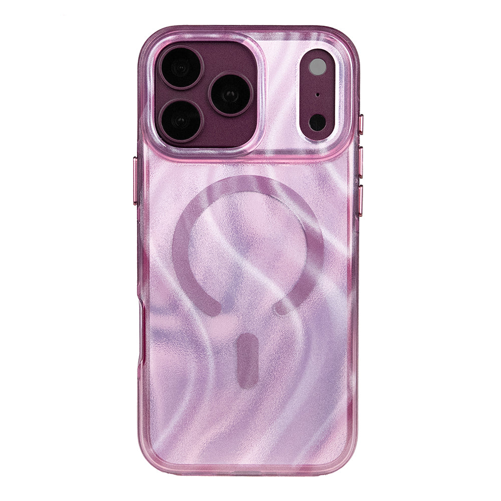Apple iPhone 18 Pro Max Kılıf M-safe Şarj Özellikli Mutural Glow Desert Serisi Kapak Mor