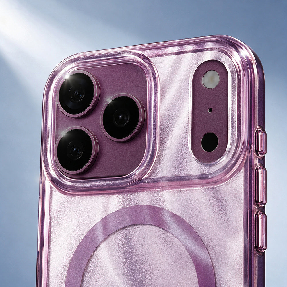 Apple iPhone 18 Pro Max Kılıf M-safe Şarj Özellikli Mutural Glow Desert Serisi Kapak Mor