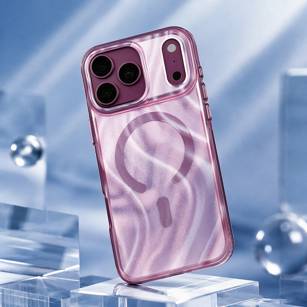 Apple iPhone 18 Pro Max Kılıf M-safe Şarj Özellikli Mutural Glow Desert Serisi Kapak Mor