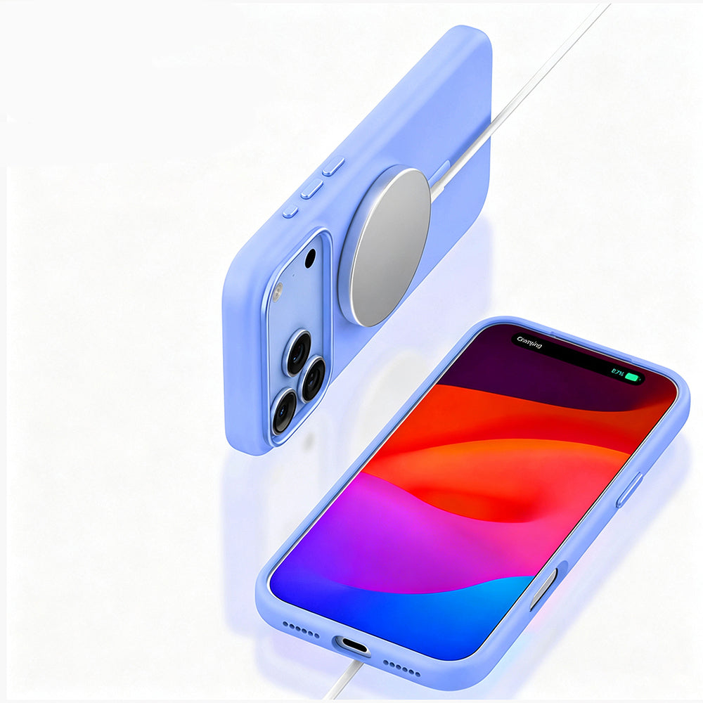 Apple iPhone 18 Pro Max Kılıf M-safe Şarj Özellikli Mutural Pure Serisi Kapak Açık Mavi