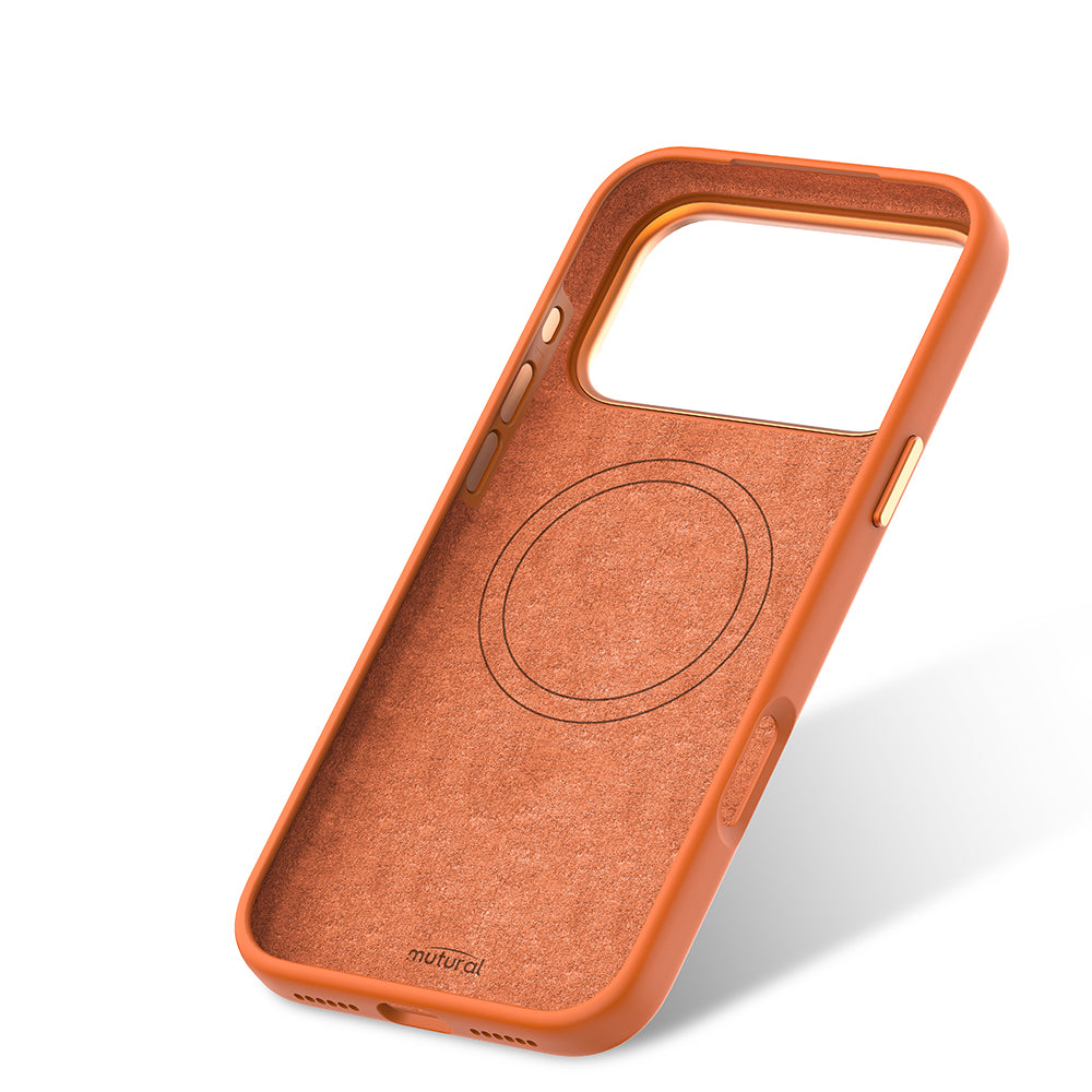 Apple iPhone 18 Pro Max Kılıf M-safe Şarj Özellikli Mutural Pure Serisi Kapak Turuncu