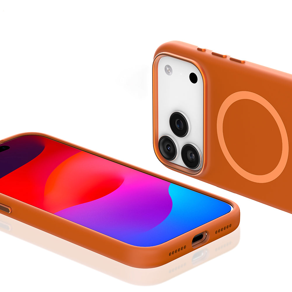 Apple iPhone 18 Pro Max Kılıf M-safe Şarj Özellikli Mutural Pure Serisi Kapak Turuncu