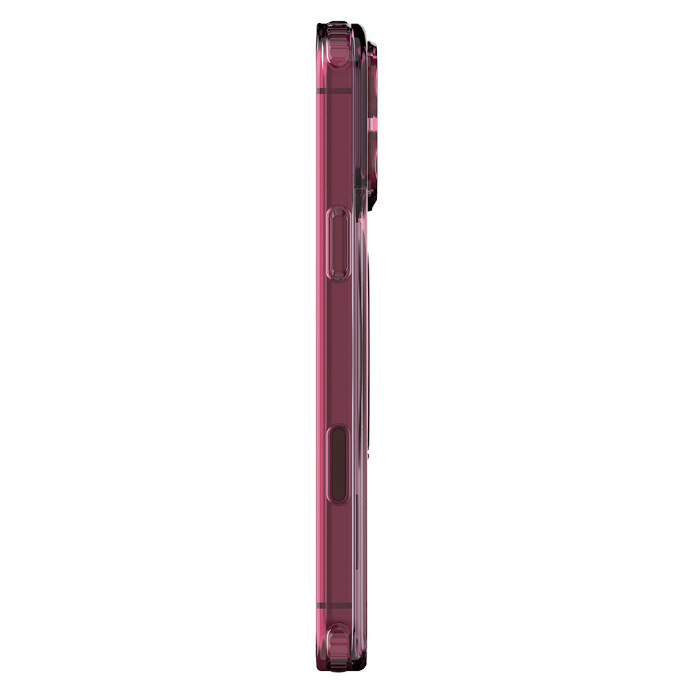 Apple iPhone 18 Pro Max Kılıf M-Safe Şarj Özellikli Raptic Air Clear Serisi Airbagli Kapak Bordo