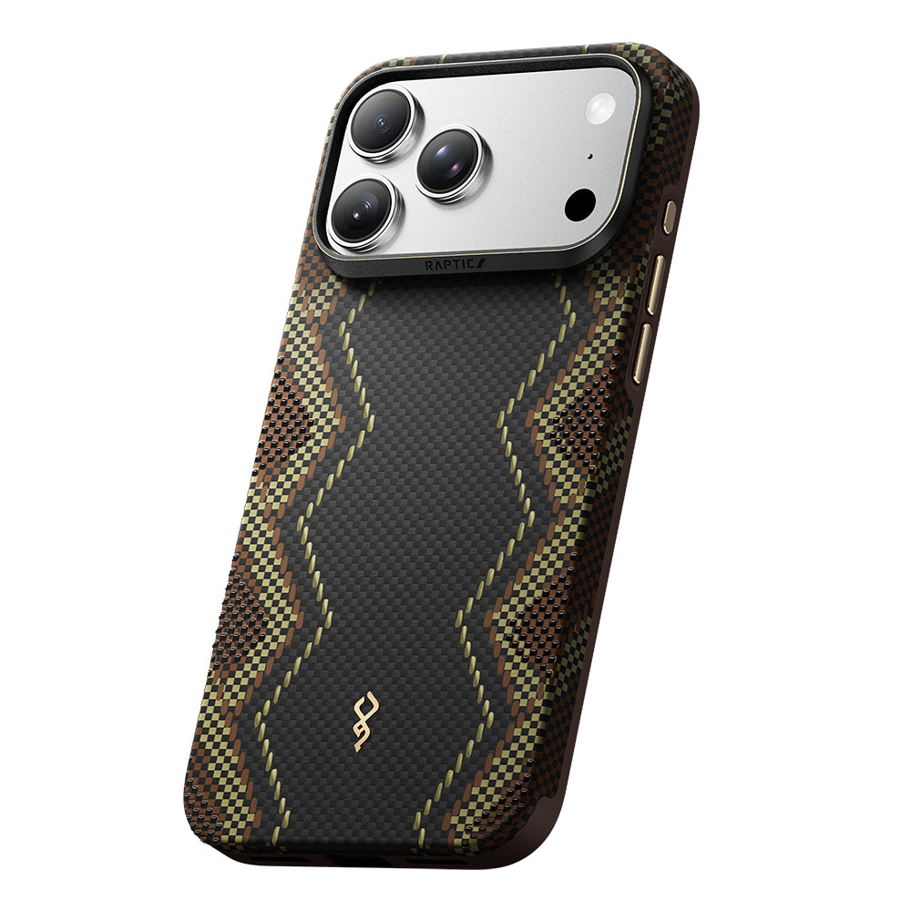 Apple iPhone 18 Pro Max Kılıf M-safe Şarj Özellikli Raptic Aramid Dual Ultra Scepter Serisi Karbon Kapak Siyah
