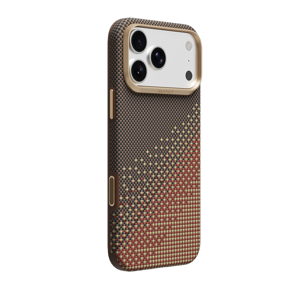 Apple iPhone 18 Pro Max Kılıf M-safe Şarj Özellikli Raptic Aramid Dual Ultra Serenity Serisi Karbon Kapak Kahverengi