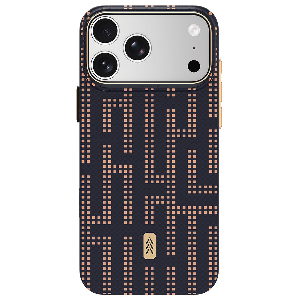 Apple iPhone 18 Pro Max Kılıf M-safe Şarj Özellikli Raptic Aramid Skin Serisi Karbon Kapak Lacivert