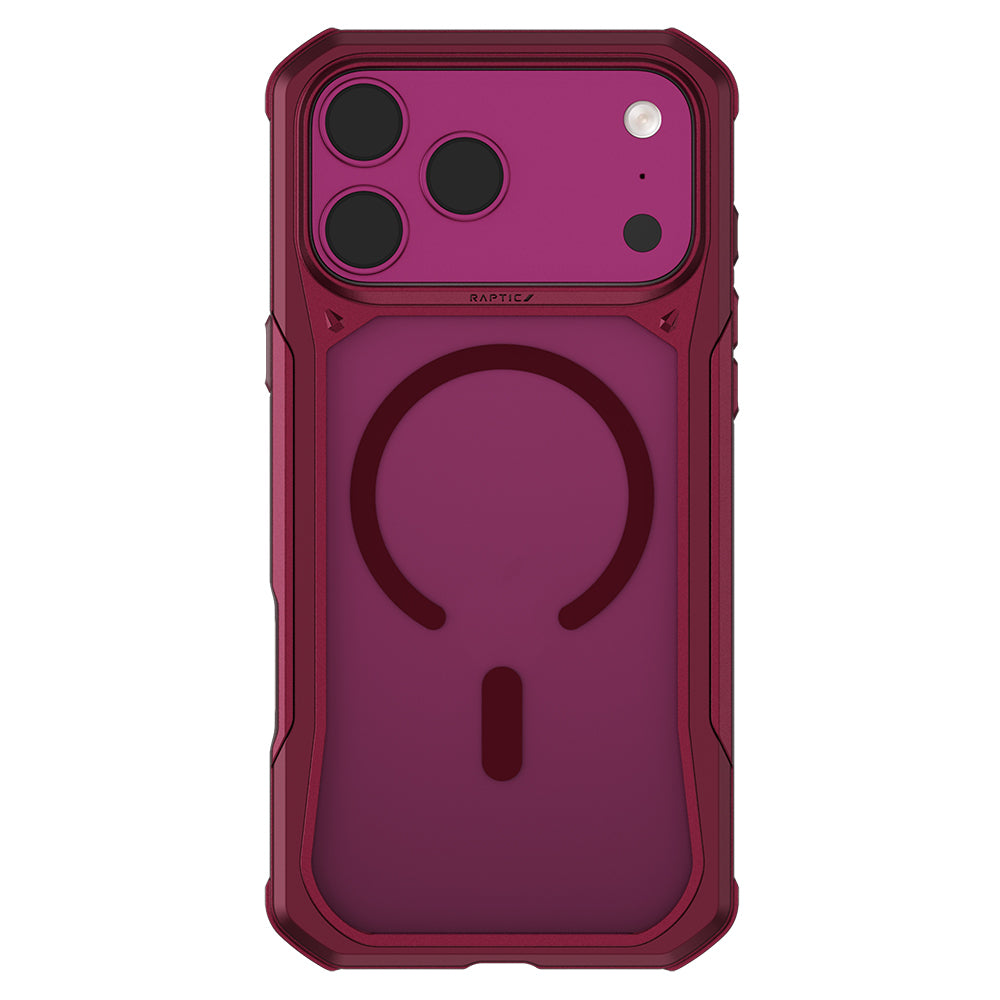 Apple iPhone 18 Pro Max Kılıf M-Safe Şarj Özellikli Raptic Shield Evo Serisi Airbagli Kapak Bordo