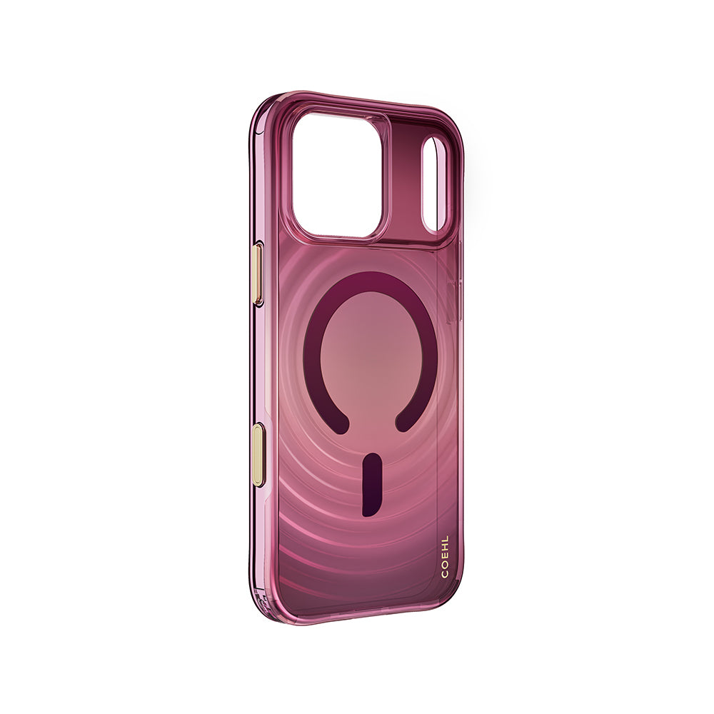 Apple iPhone 18 Pro Max Kılıf M-safe Şarj Özellikli Renk Geçişli Coehl Vela Kapak Bordo