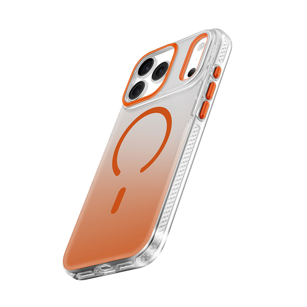 Apple iPhone 18 Pro Max Kılıf M-safe Şarj Özellikli Sararmaya Karşı Dayanıklı Mutural Icesense Serisi Kapak Turuncu