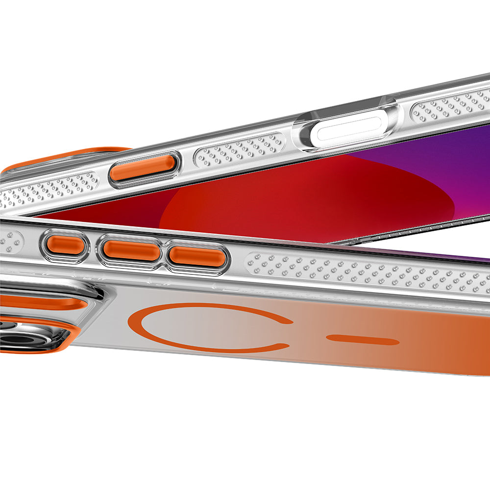 Apple iPhone 18 Pro Max Kılıf M-safe Şarj Özellikli Sararmaya Karşı Dayanıklı Mutural Icesense Serisi Kapak Turuncu