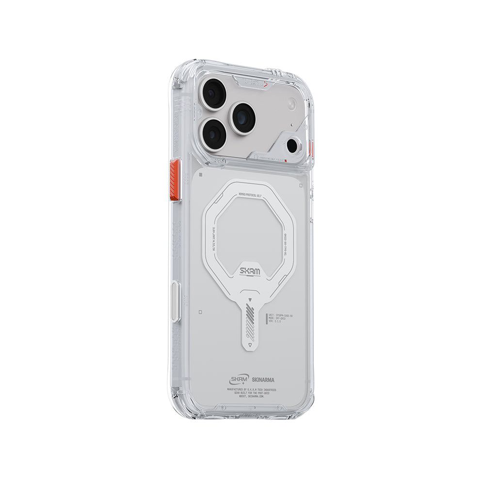 Apple iPhone 18 Pro Max Kılıf M-safe Şarj Özellikli Şeffaf Airbag Tasarımlı Skinarma Saido Mag-Charge Kapak Şeffaf