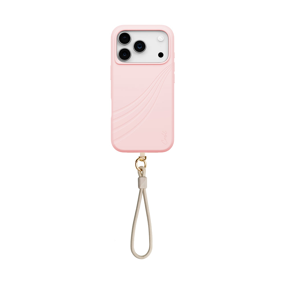 Apple iPhone 18 Pro Max Kılıf M-safe Şarj Özellikli Soft Arka Yüzey Askı İpli Coehl Serina Kapak Pembe