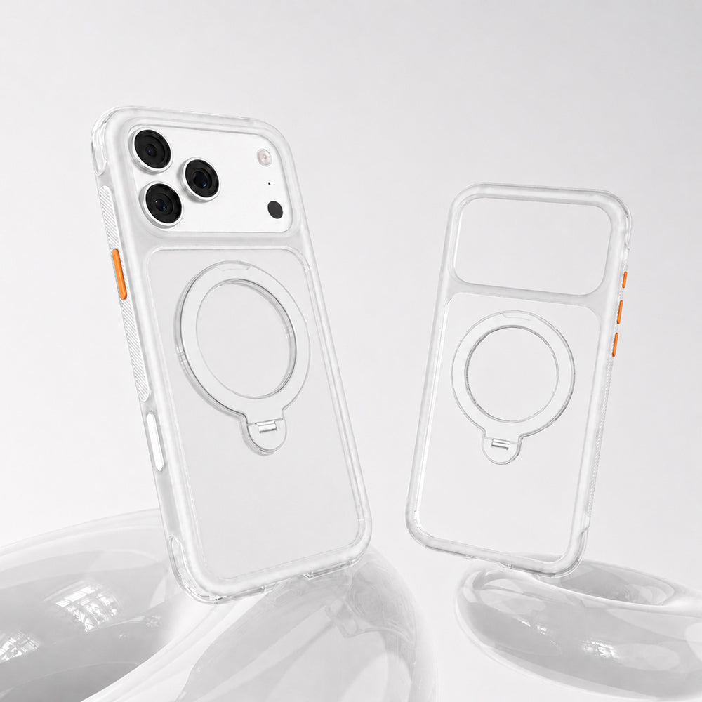 Apple iPhone 18 Pro Max Kılıf M-safe Şarj Özellikli Standlı Airbag Tasarımlı Mutural Air Shield Serisi Kapak Beyaz