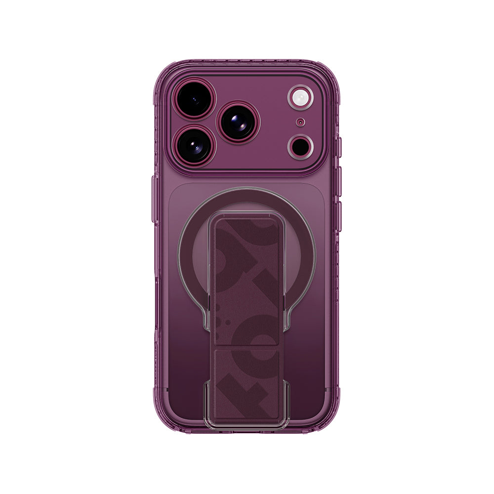 Apple iPhone 18 Pro Max Kılıf M-safe Şarj Özellikli Standlı Amazingthing Titan Pro Grip Stand Serisi Kapak Mor