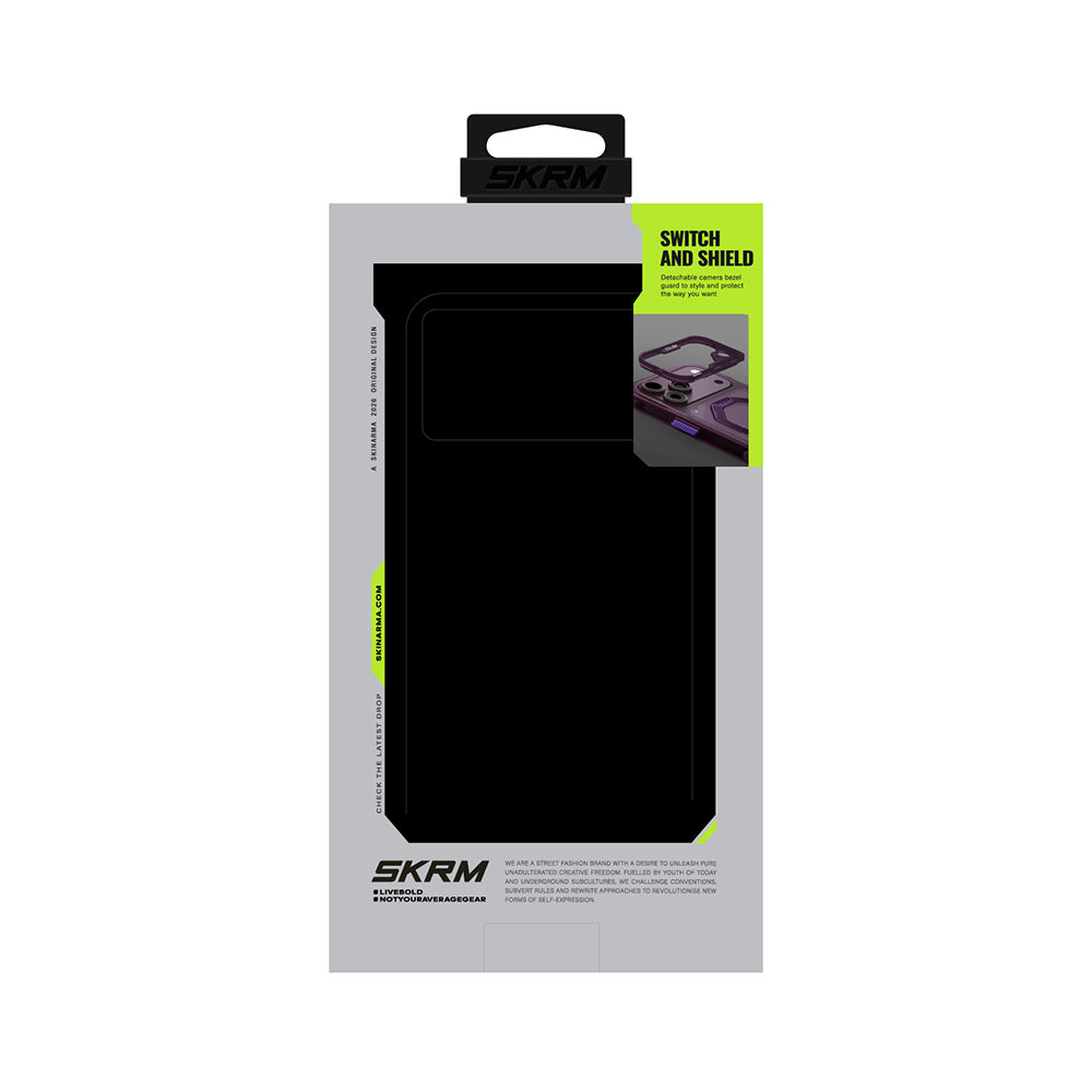 Apple iPhone 18 Pro Max Kılıf M-safe Şarj Özellikli Standlı Skinarma Saturn Kapak Bordo