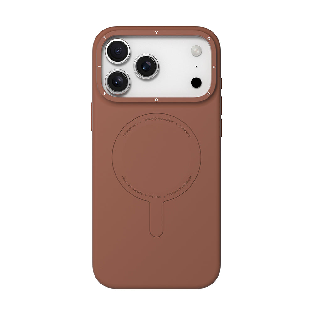 Apple iPhone 18 Pro Max Kılıf M-Safe Şarj Özellikli Youngkit Morandi Serisi Kapak Kahverengi