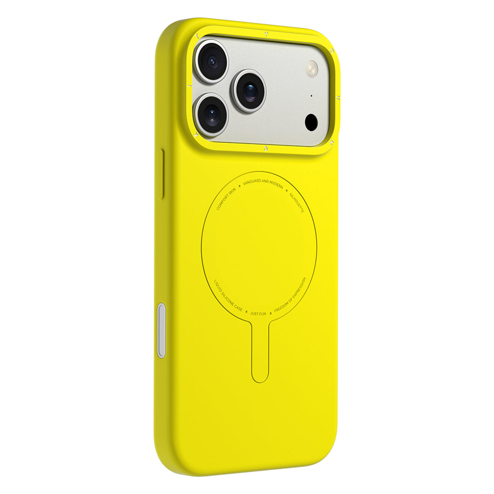 Apple iPhone 18 Pro Max Kılıf M-Safe Şarj Özellikli Youngkit Morandi Serisi Kapak Sarı