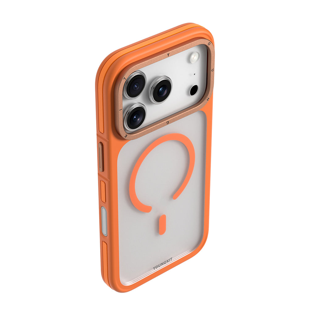 Apple iPhone 18 Pro Max Kılıf M-safe Şarj Özellikli Youngkit Rock Sand Serisi Kapak Siyah