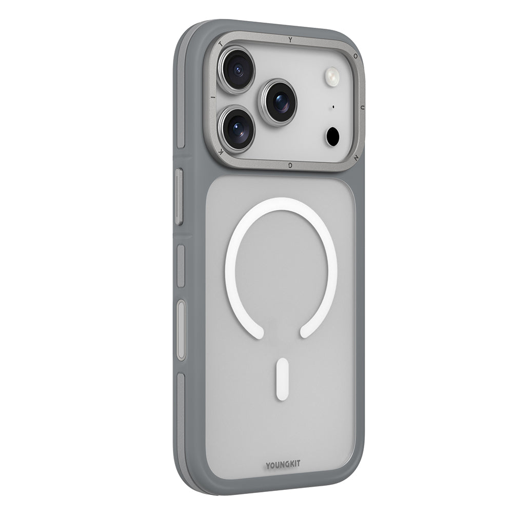 Apple iPhone 18 Pro Max Kılıf M-safe Şarj Özellikli Youngkit Rock Sand Serisi Kapak Siyah