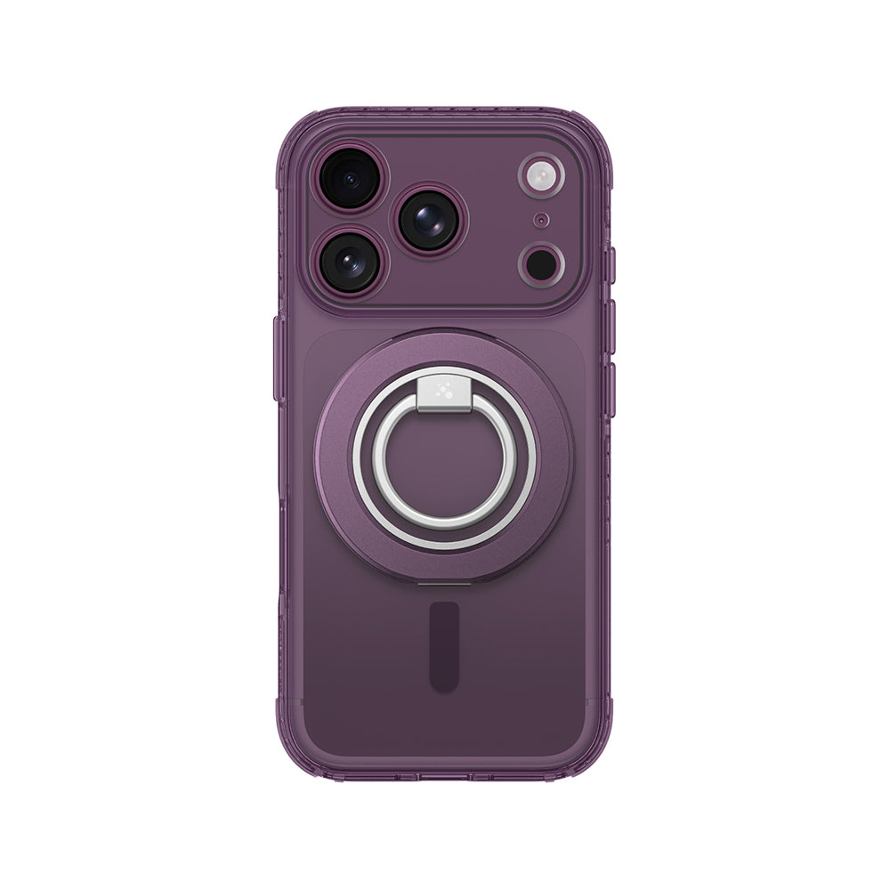 Apple iPhone 18 Pro Max Kılıf M-safe Şarj Özellikli Yüzük Standlı Amazingthing Titan Pro Grip Ring Serisi Kapak Mor