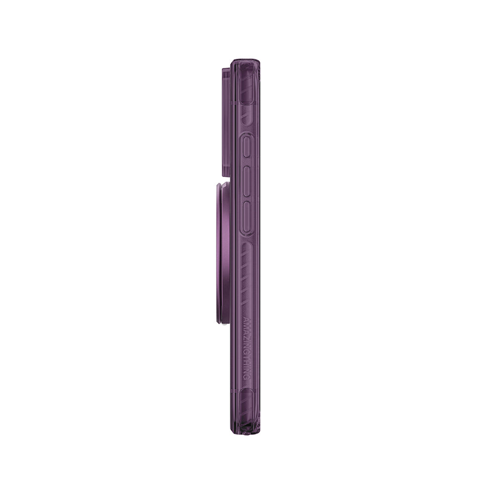 Apple iPhone 18 Pro Max Kılıf M-safe Şarj Özellikli Yüzük Standlı Amazingthing Titan Pro Grip Ring Serisi Kapak Mor
