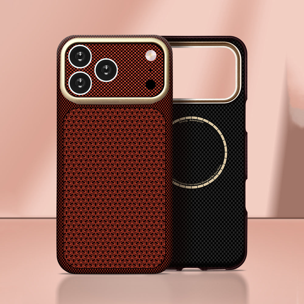 Apple iPhone 18 Pro Max Kılıf M-Safe Şarj Özellikli Zore Paris Nexel Sert PC Kapak Bordo