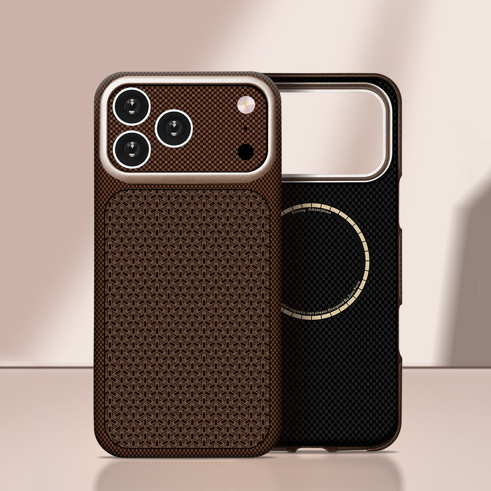 Apple iPhone 18 Pro Max Kılıf M-Safe Şarj Özellikli Zore Paris Nexel Sert PC Kapak Gold