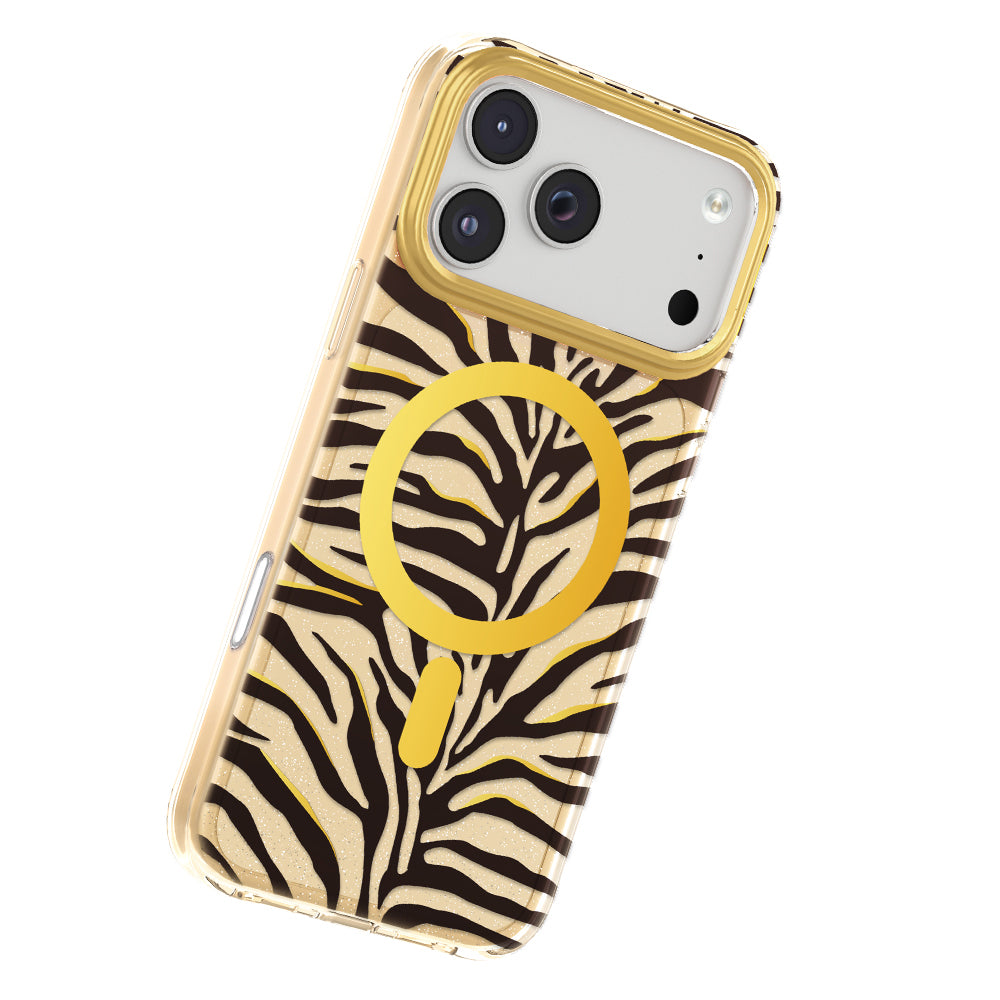 Apple iPhone 18 Pro Max Kılıf M-Safe Şarj Özellikli Zore Paris Veyro TPU Kapak Gold