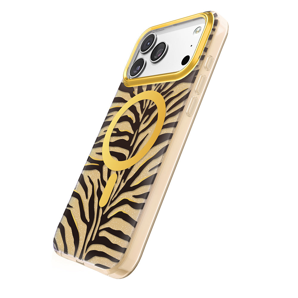 Apple iPhone 18 Pro Max Kılıf M-Safe Şarj Özellikli Zore Paris Veyro TPU Kapak Gold