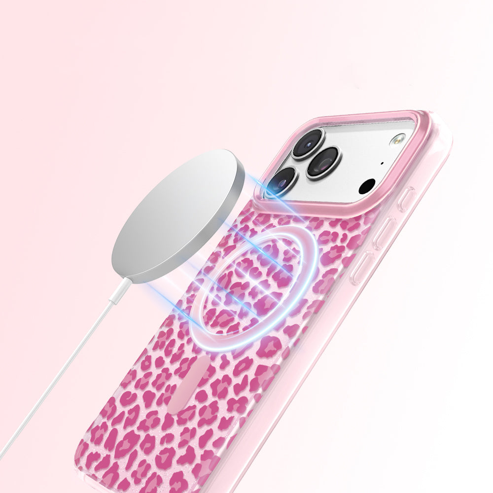 Apple iPhone 18 Pro Max Kılıf M-Safe Şarj Özellikli Zore Paris Veyro TPU Kapak Pembe