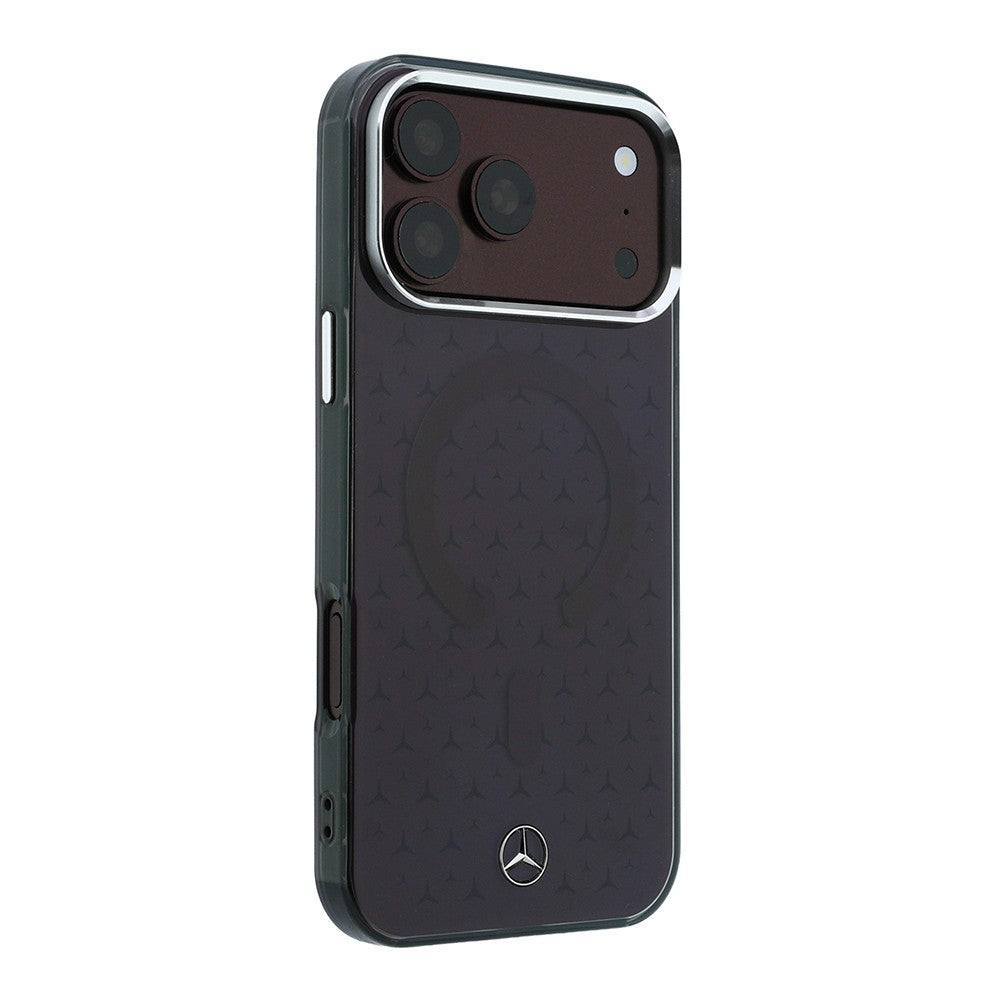 Apple iPhone 18 Pro Max Kılıf Mercedes Benz Orjinal Lisanslı M-safe Şarj Özellikli Çift Katmanlı Yıldız Desenli Sert PC Kapak Bordo