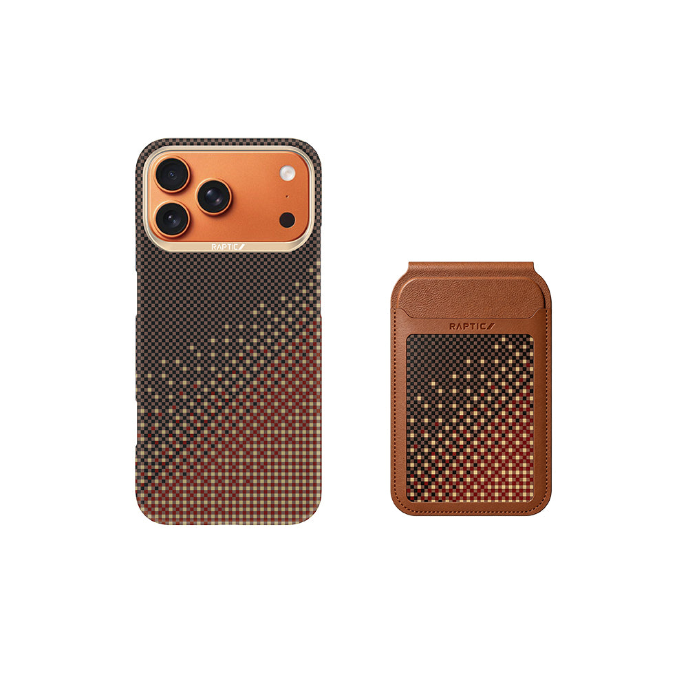 Apple iPhone 18 Pro Max Kılıf Raptic 2in1 Bundle Kit Aramid Skin Serenity Serisi Kartlık ve Karbon Kapak Kahverengi