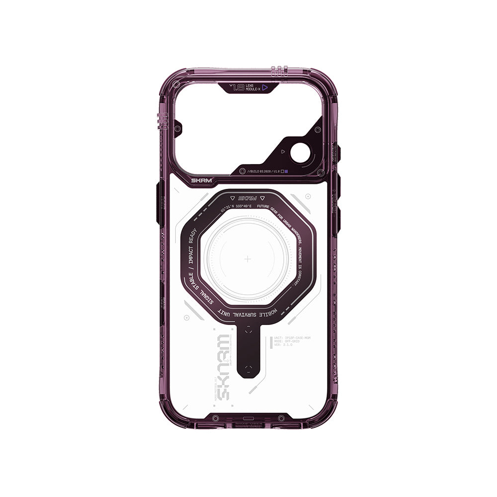 Apple iPhone 18 Pro Max Kılıf SkinArma M-safe Şarj Özellikli Airbag Tasarımlı Magma Kapak Bordo