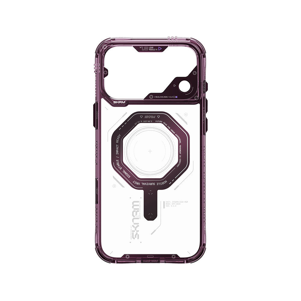 Apple iPhone 18 Pro Max Kılıf SkinArma M-safe Şarj Özellikli Airbag Tasarımlı Magma Kapak Bordo