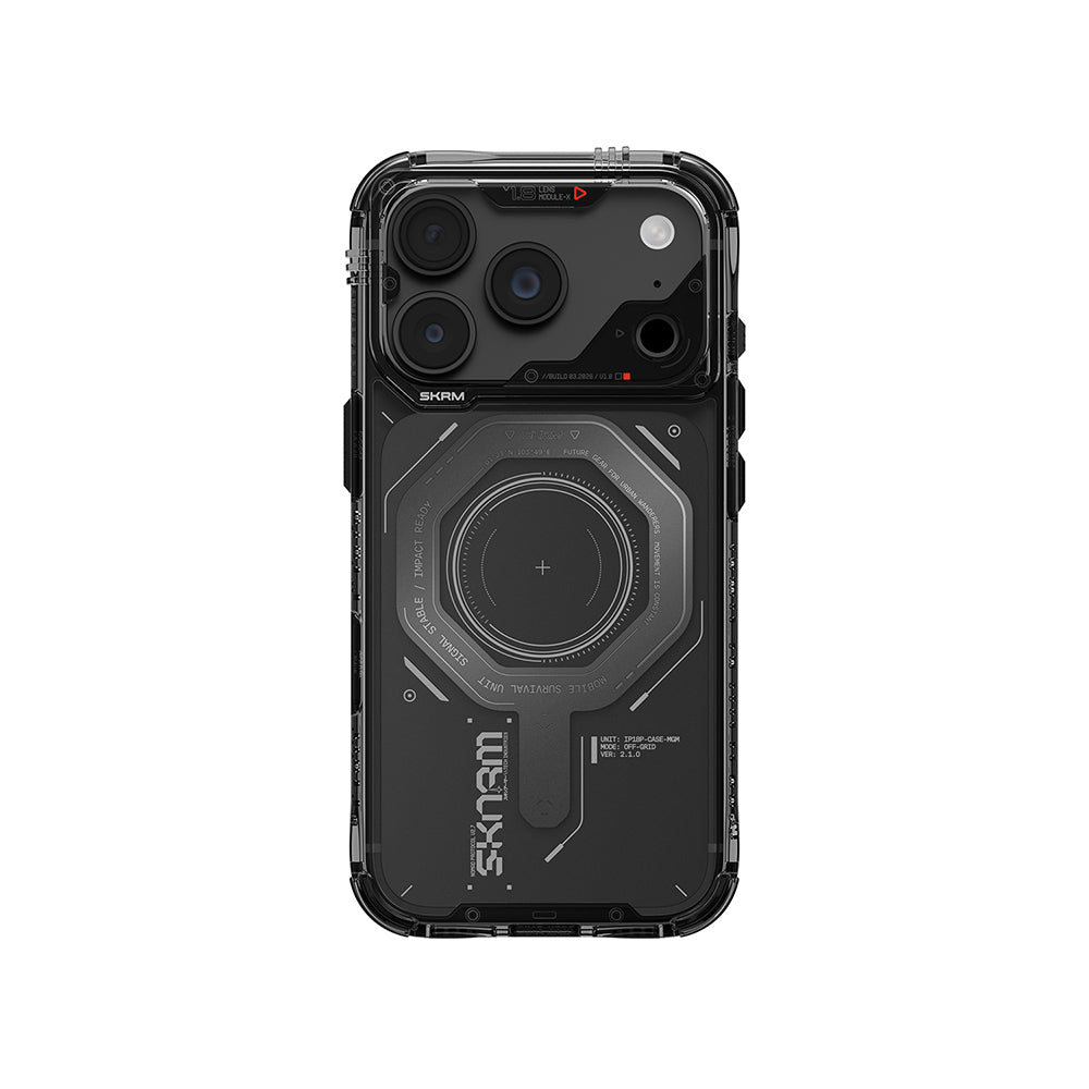 Apple iPhone 18 Pro Max Kılıf SkinArma M-safe Şarj Özellikli Airbag Tasarımlı Magma Kapak Füme
